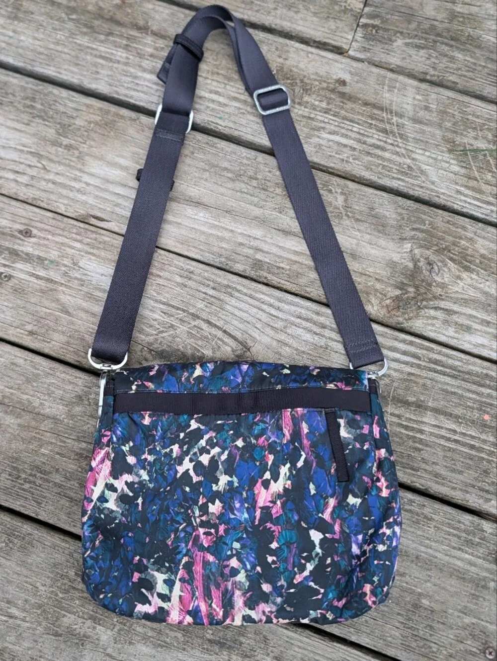 Lululemon Athletica Party Om Floral Black & MultiPrint Convertible Crossbody Bag
